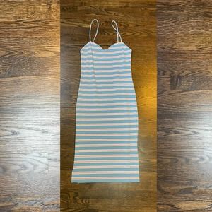 Lovers + Friends Dress Striped Body Con MIDI Dress Spaghetti Strap M like new